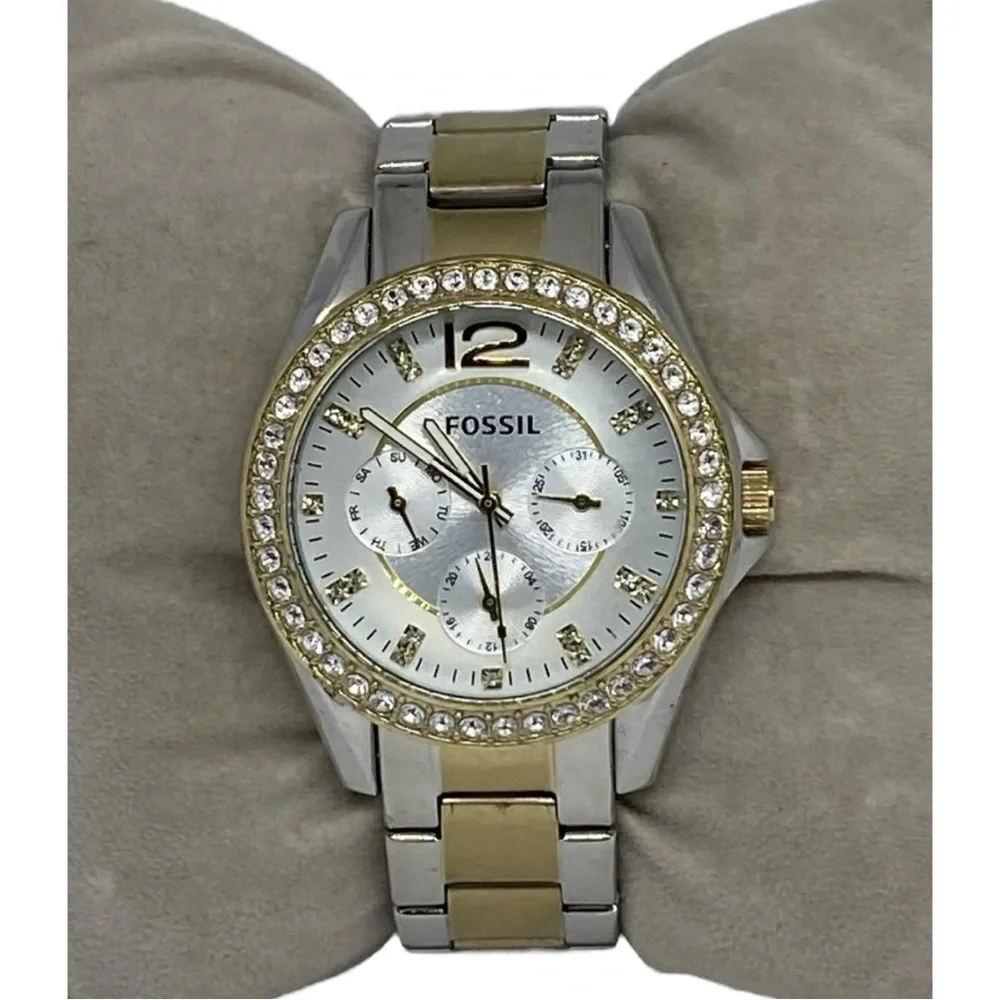 Women’s Fossil working watch ES3204 Riley multifunctional 2tone water resistant